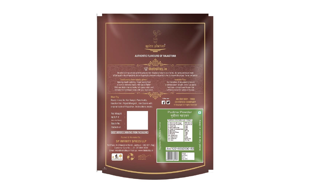 Spice Platter Pudina Powder    Pack  200 grams